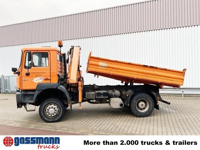 MAN 19.293 4x4 BL mit Kran Meiller MK77RS2 - قلابات, شاحنة كرين: صور 2 MAN 19.293 4x4 BL mit Kran Meiller MK77RS2 - قلابات, شاحنة كرين: صور 2