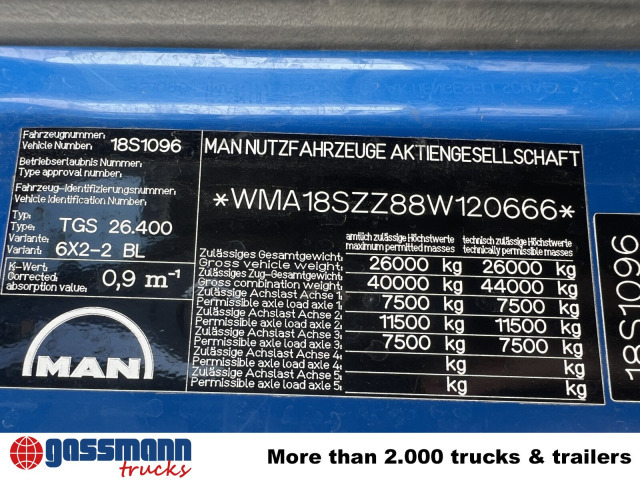 MAN TGA 26.400 6x2-4 BL, A1, Lenk-/Liftachse, ADR, - شاحنة صهريج: صور 4 MAN TGA 26.400 6x2-4 BL, A1, Lenk-/Liftachse, ADR, - شاحنة صهريج: صور 4