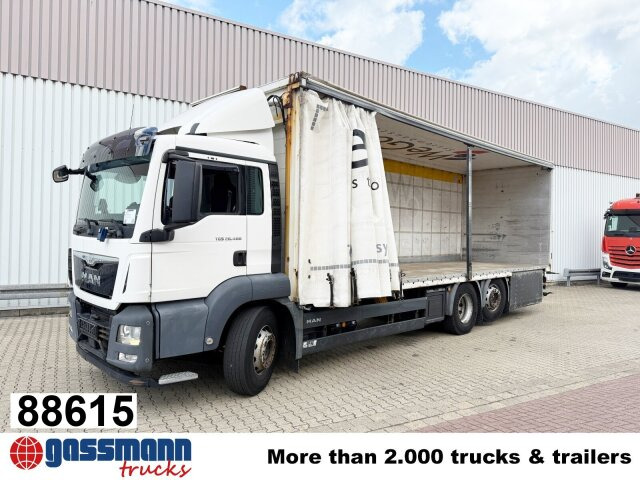 MAN TGS 26.400 6x2-4 LL, Lenk-/Lift, Hubdach - شاحنات مسطحة, شاحنة كرين: صور 1 MAN TGS 26.400 6x2-4 LL, Lenk-/Lift, Hubdach - شاحنات مسطحة, شاحنة كرين: صور 1