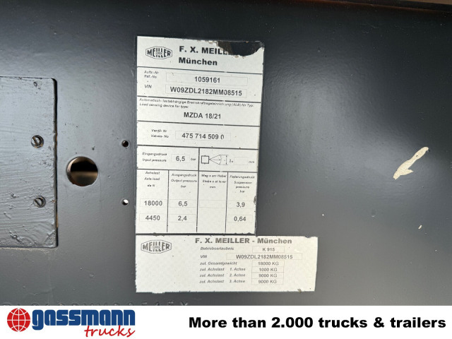 Meiller MZDA 18/21, Stahlbordwände, ca. 10m³ - قلابة مقطورة: صور 3 Meiller MZDA 18/21, Stahlbordwände, ca. 10m³ - قلابة مقطورة: صور 3