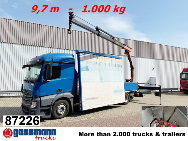 Mercedes-Benz Actros 1836 L 4x2, Glastransporter, Heckkran - شاحنات مسطحة, شاحنة كرين: صور 1 Mercedes-Benz Actros 1836 L 4x2, Glastransporter, Heckkran - شاحنات مسطحة, شاحنة كرين: صور 1