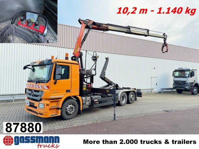 Mercedes-Benz Actros 2541 L 6x2, Lenkachse, Meiller RK 20.65, - شاحنة ذات الخطاف, شاحنة كرين: صور 1 Mercedes-Benz Actros 2541 L 6x2, Lenkachse, Meiller RK 20.65, - شاحنة ذات الخطاف, شاحنة كرين: صور 1