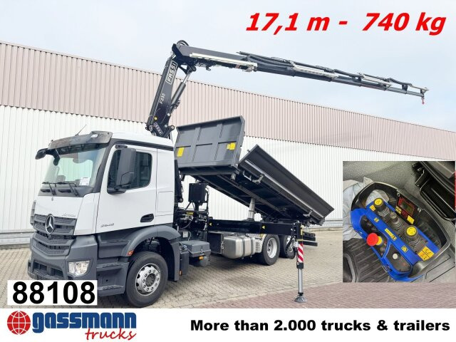 Mercedes-Benz Actros 2545 L 6x2, 2x Bordmatik, Kran Fassi - قلابات, شاحنة كرين: صور 1 Mercedes-Benz Actros 2545 L 6x2, 2x Bordmatik, Kran Fassi - قلابات, شاحنة كرين: صور 1