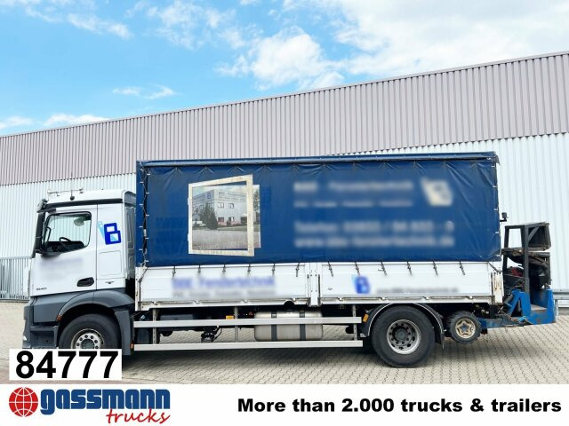 Mercedes-Benz Antos 1840 L 4x2, Aufnahme für Mitnahmestapler - شاحنات مسطحة: صور 1 Mercedes-Benz Antos 1840 L 4x2, Aufnahme für Mitnahmestapler - شاحنات مسطحة: صور 1