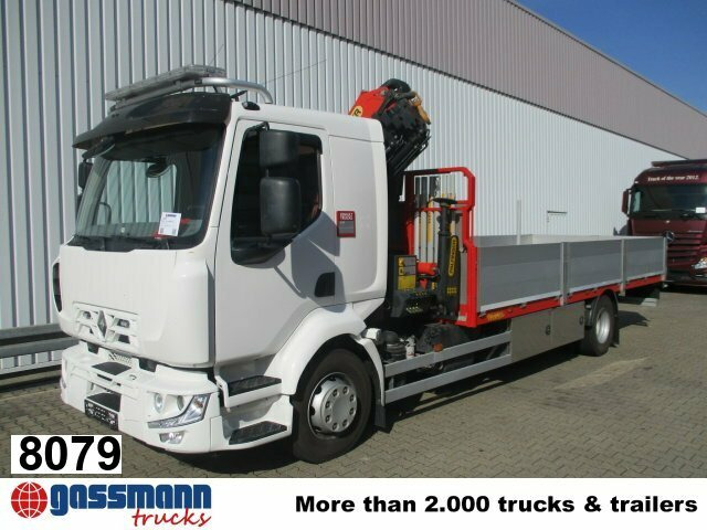 Renault Midlum 220 DXi 4x2 mit Kran Palfinger PK 11001 - شاحنات مسطحة, شاحنة كرين: صور 1 Renault Midlum 220 DXi 4x2 mit Kran Palfinger PK 11001 - شاحنات مسطحة, شاحنة كرين: صور 1