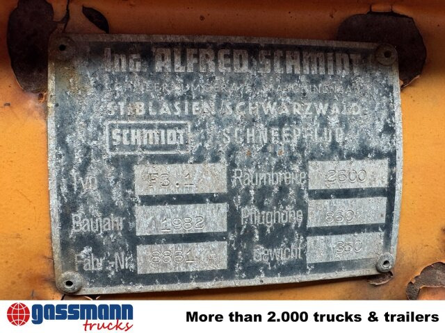 Schmidt F 3.1 Schneeräumschild - كاسحة ثلوج - سيارة بلدية: صور 5 Schmidt F 3.1 Schneeräumschild - كاسحة ثلوج - سيارة بلدية: صور 5