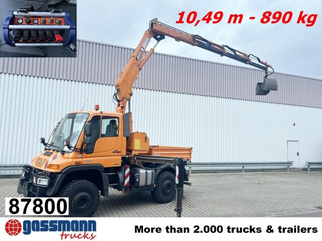Unimog U400 4x4, Frontzapfwelle, Kipper, Kran MKG HKL - قلابات, شاحنة كرين: صور 1 Unimog U400 4x4, Frontzapfwelle, Kipper, Kran MKG HKL - قلابات, شاحنة كرين: صور 1