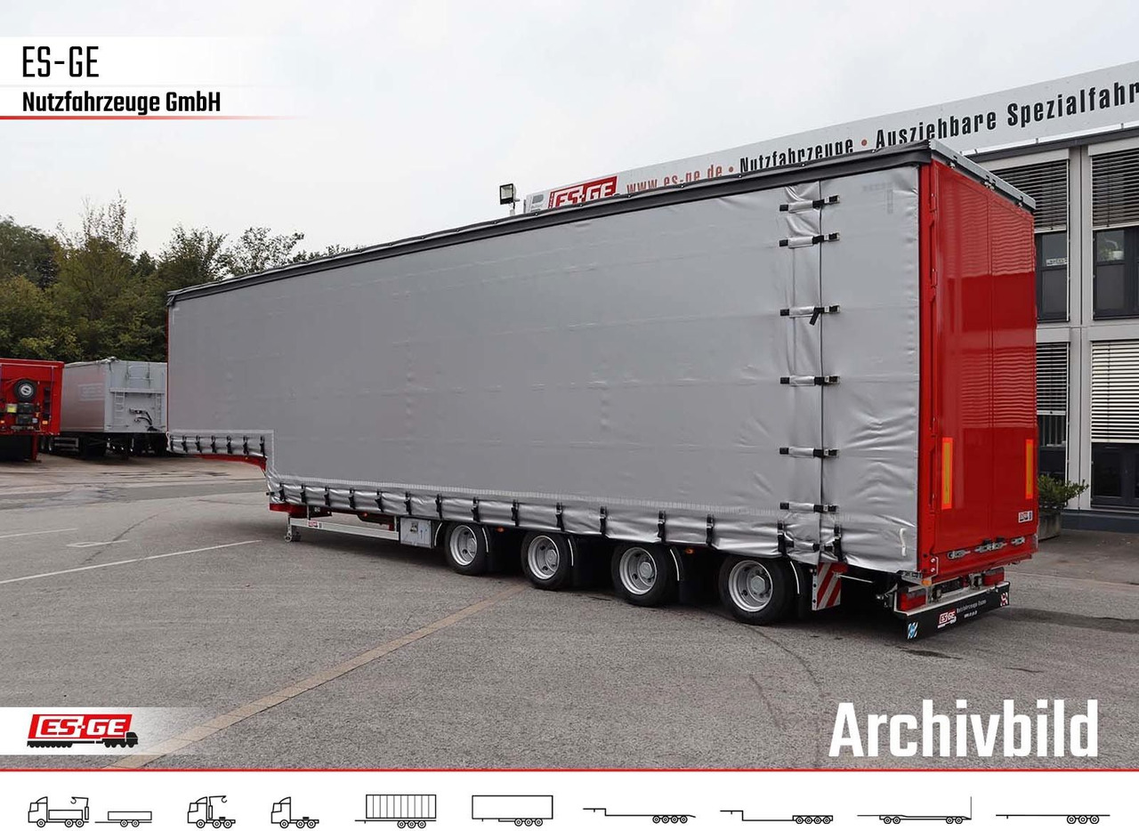 ES-GE 4-Achs-Satteltieflader mit Curtainsider-Aufbau - عربة مسطحة منخفضة نصف مقطورة: صور 1 ES-GE 4-Achs-Satteltieflader mit Curtainsider-Aufbau - عربة مسطحة منخفضة نصف مقطورة: صور 1