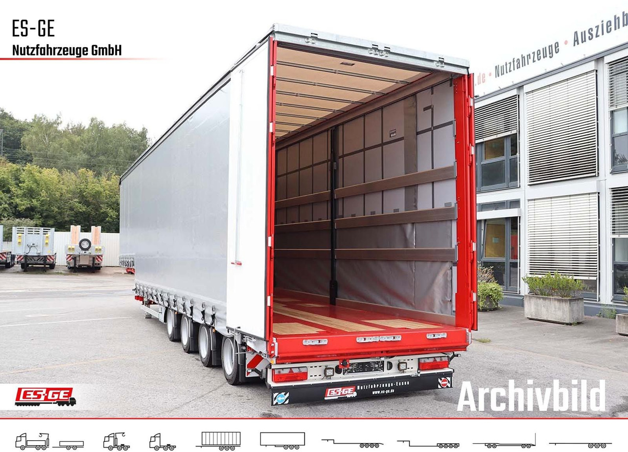 ES-GE 4-Achs-Satteltieflader mit Curtainsider-Aufbau - عربة مسطحة منخفضة نصف مقطورة: صور 3 ES-GE 4-Achs-Satteltieflader mit Curtainsider-Aufbau - عربة مسطحة منخفضة نصف مقطورة: صور 3