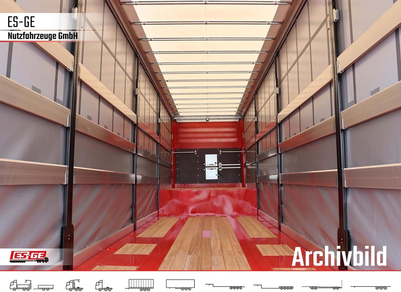 ES-GE 4-Achs-Satteltieflader mit Curtainsider-Aufbau - عربة مسطحة منخفضة نصف مقطورة: صور 4 ES-GE 4-Achs-Satteltieflader mit Curtainsider-Aufbau - عربة مسطحة منخفضة نصف مقطورة: صور 4
