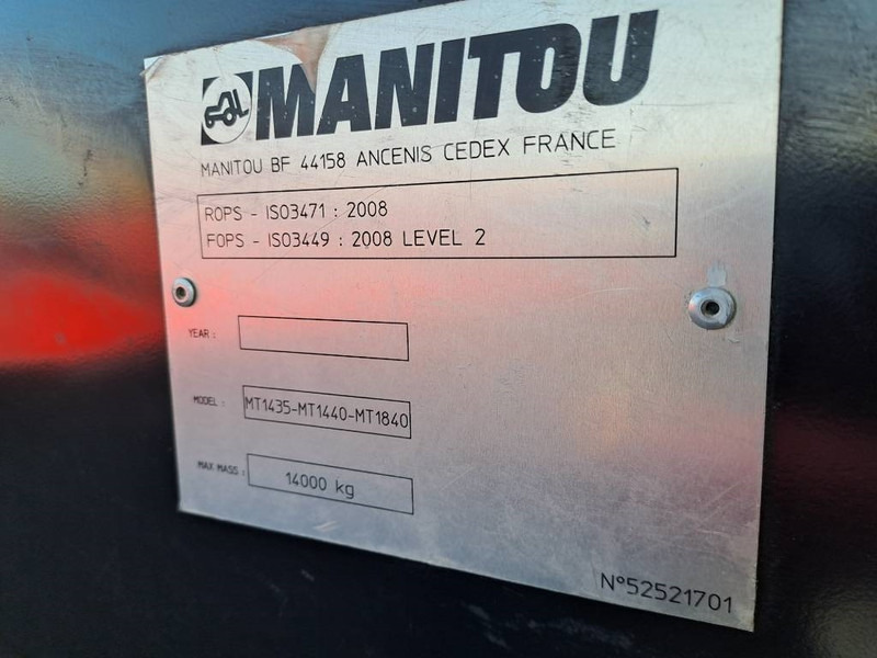 رافعة تلسكوبية Manitou MT 1440: صور 15 رافعة تلسكوبية Manitou MT 1440: صور 15