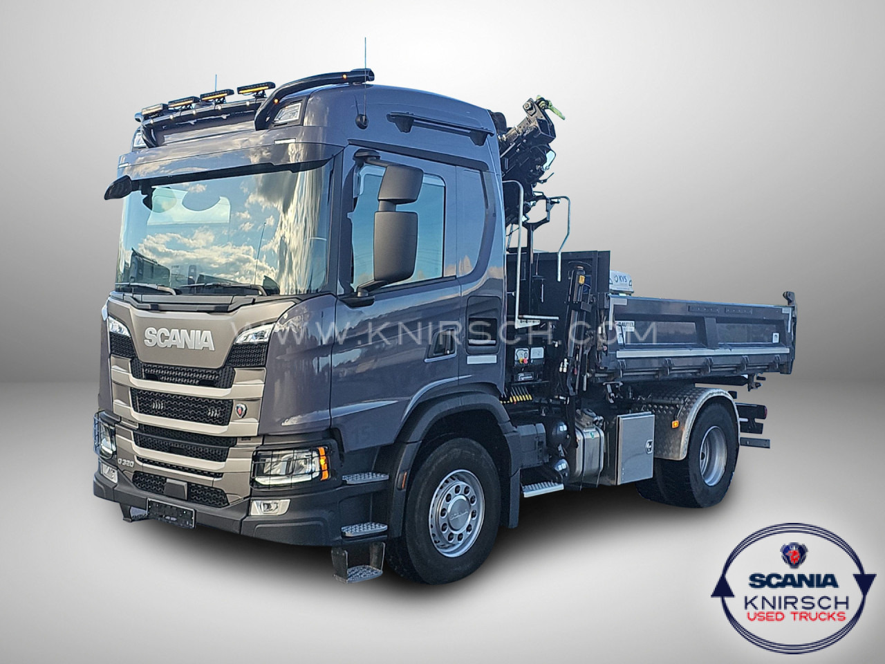 SCANIA G 320 B4x2NA 3-Seitenkipper Dautel mit Kran Hiab - قلاب صغير: صور 1 SCANIA G 320 B4x2NA 3-Seitenkipper Dautel mit Kran Hiab - قلاب صغير: صور 1