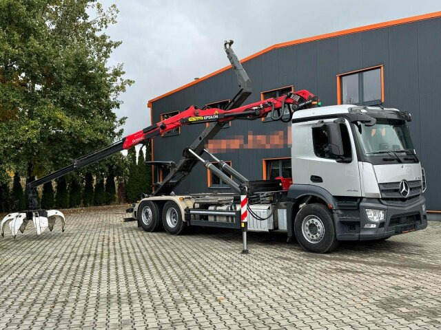 Mercedes-Benz ACTROS 2546 6x2 Abrollkip Kran Palfinger Q150Z95 - شاحنة ذات الخطاف, شاحنة كرين: صور 2 Mercedes-Benz ACTROS 2546 6x2 Abrollkip Kran Palfinger Q150Z95 - شاحنة ذات الخطاف, شاحنة كرين: صور 2