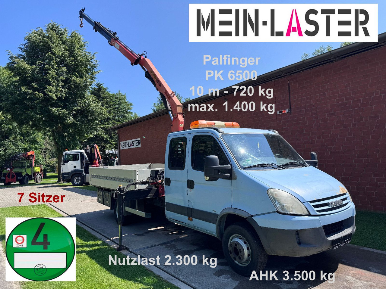 Iveco 65C180 3.0d Palfinger PK 6500 7 Sitzer - الشاحنات الصغيرة المسطحة, الشاحنات الصغيرة كابينة مزدوجة: صور 1 Iveco 65C180 3.0d Palfinger PK 6500 7 Sitzer - الشاحنات الصغيرة المسطحة, الشاحنات الصغيرة كابينة مزدوجة: صور 1