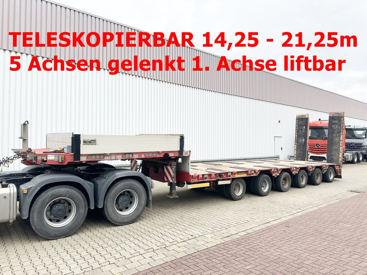 Goldhofer STZ L 6-67/80 A STZ-L 6-67/80 A, 6 Achsen, 86.000kg Ges.-Gew. - عربة مسطحة منخفضة نصف مقطورة: صور 1 Goldhofer STZ L 6-67/80 A STZ-L 6-67/80 A, 6 Achsen, 86.000kg Ges.-Gew. - عربة مسطحة منخفضة نصف مقطورة: صور 1