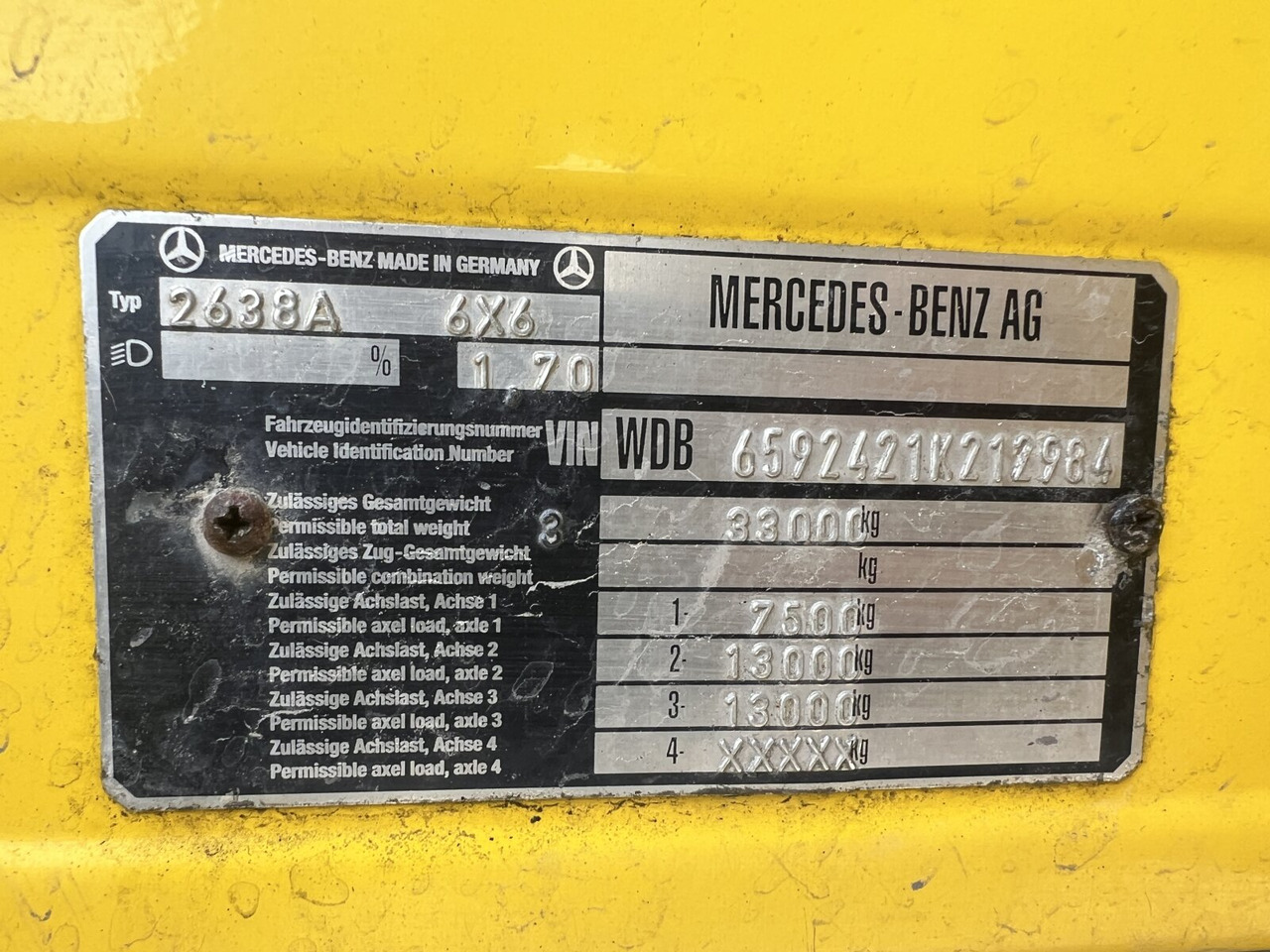 الشاسيه شاحنة Mercedes-Benz SK II 2638/44 A 6x6 SK II 2638/44 A 6x6, V8, Retarder: صور 10 الشاسيه شاحنة Mercedes-Benz SK II 2638/44 A 6x6 SK II 2638/44 A 6x6, V8, Retarder: صور 10