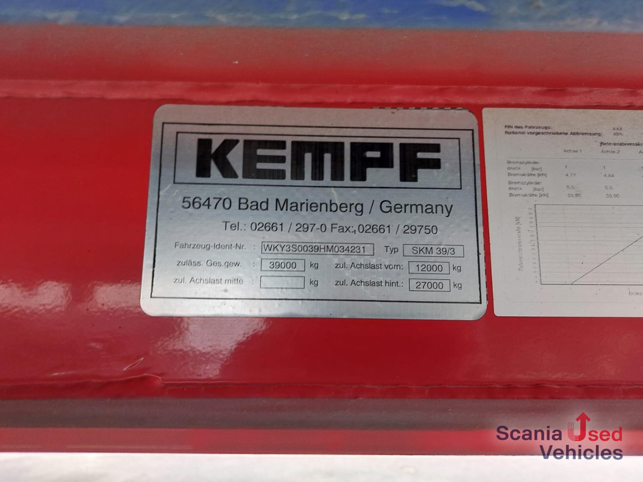 KEMPF SKM 3/S/ 39 A 10 Kastenmulde - قلابة نصف مقطورة: صور 5 KEMPF SKM 3/S/ 39 A 10 Kastenmulde - قلابة نصف مقطورة: صور 5
