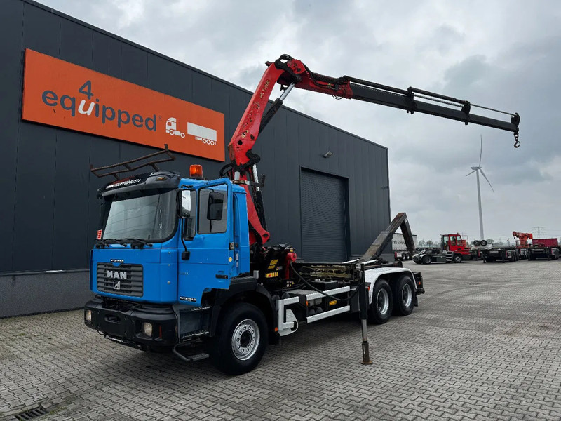 MAN FE 410A, 6x4, EURO 2, Palfinger PK17000 Crane + VDL HOOK, full spring, manual gearbox, MOT 9/2025 - شاحنة ذات الخطاف, شاحنة كرين: صور 1 MAN FE 410A, 6x4, EURO 2, Palfinger PK17000 Crane + VDL HOOK, full spring, manual gearbox, MOT 9/2025 - شاحنة ذات الخطاف, شاحنة كرين: صور 1
