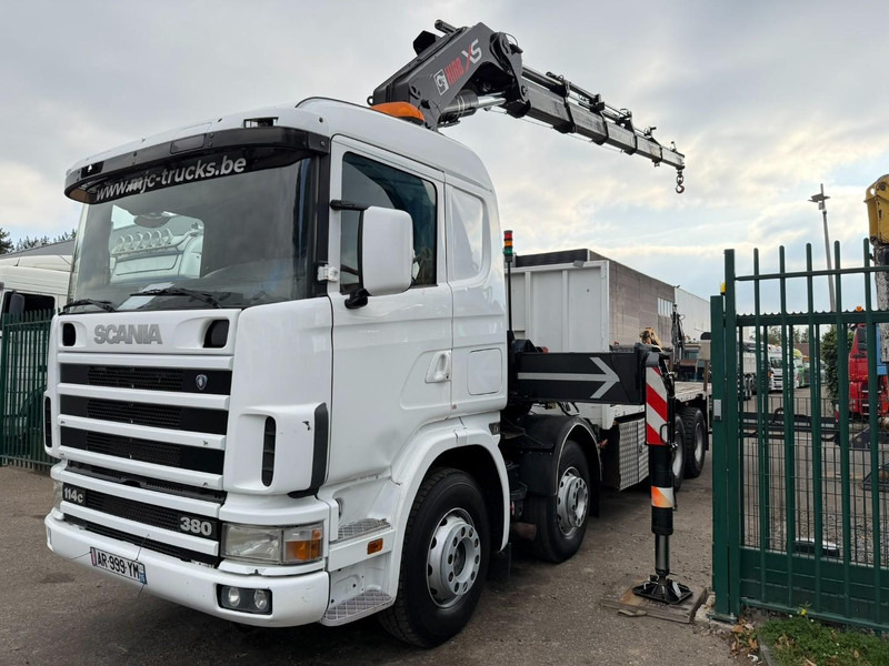 Scania 114C-380 8x4 PRITSCHE + KRAN HIAB 700 E-5 - PLATFORM 6m80 + TWISTLOCKS - MANUAL - RETARDER - STEEL SPRING / BIG AXLE HUB REDUCTION - AP ACHSEN - شاحنات مسطحة, شاحنة كرين: صور 3 Scania 114C-380 8x4 PRITSCHE + KRAN HIAB 700 E-5 - PLATFORM 6m80 + TWISTLOCKS - MANUAL - RETARDER - STEEL SPRING / BIG AXLE HUB REDUCTION - AP ACHSEN - شاحنات مسطحة, شاحنة كرين: صور 3