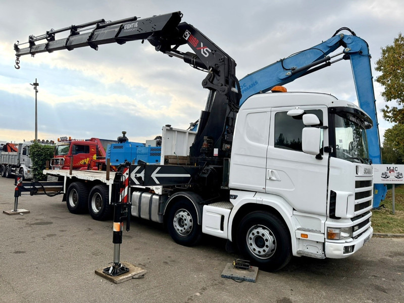 Scania 114C-380 8x4 PRITSCHE + KRAN HIAB 700 E-5 - PLATFORM 6m80 + TWISTLOCKS - MANUAL - RETARDER - STEEL SPRING / BIG AXLE HUB REDUCTION - AP ACHSEN - شاحنات مسطحة, شاحنة كرين: صور 1 Scania 114C-380 8x4 PRITSCHE + KRAN HIAB 700 E-5 - PLATFORM 6m80 + TWISTLOCKS - MANUAL - RETARDER - STEEL SPRING / BIG AXLE HUB REDUCTION - AP ACHSEN - شاحنات مسطحة, شاحنة كرين: صور 1