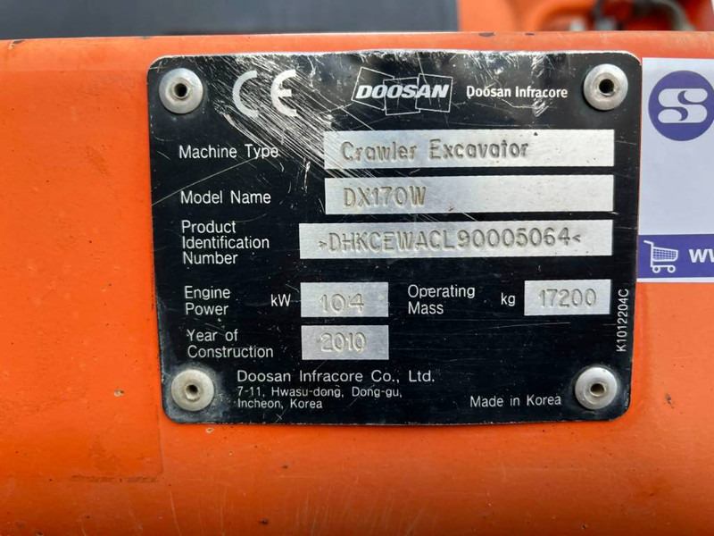 حفارة على عجلات Doosan DX170W: صور 13