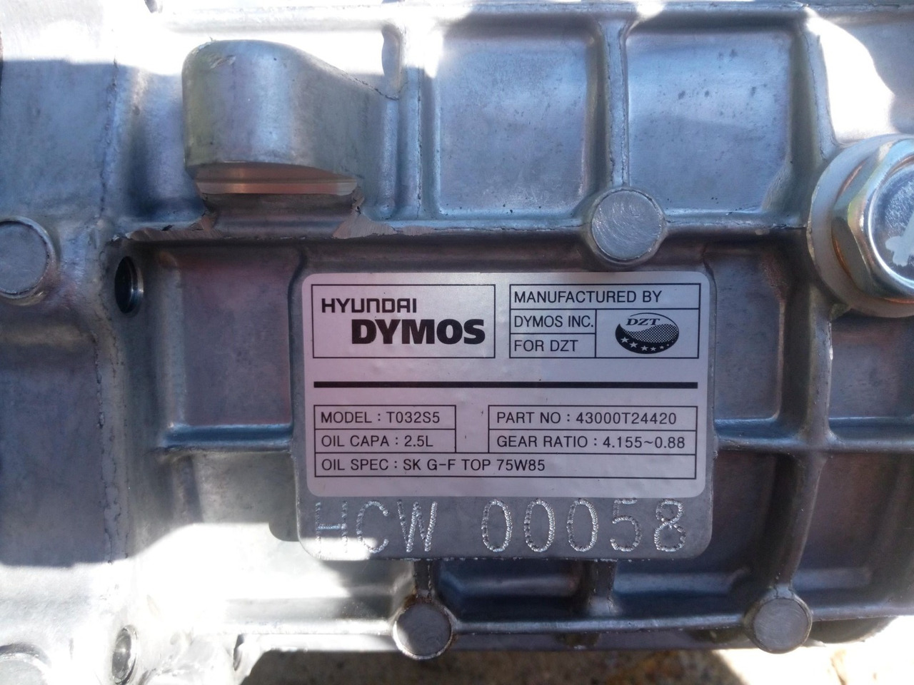 HYUNDAI DYMOS T032S5 - علبة التروس - شاحنة: صور 3 HYUNDAI DYMOS T032S5 - علبة التروس - شاحنة: صور 3