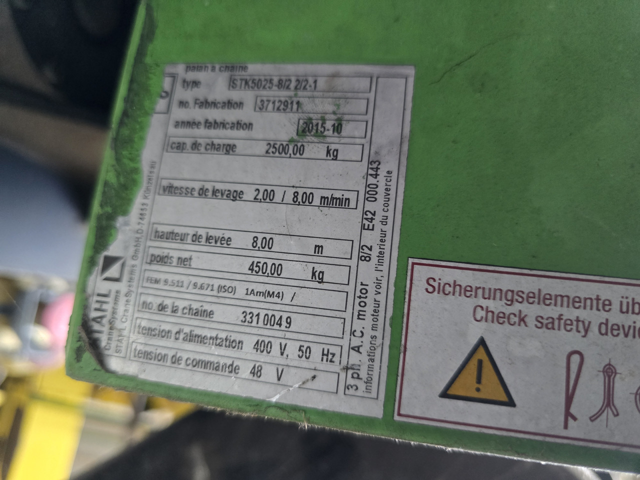 STAHL ST50 - وینچ - الآلات والماكينات الزراعية: صور 2 STAHL ST50 - وینچ - الآلات والماكينات الزراعية: صور 2