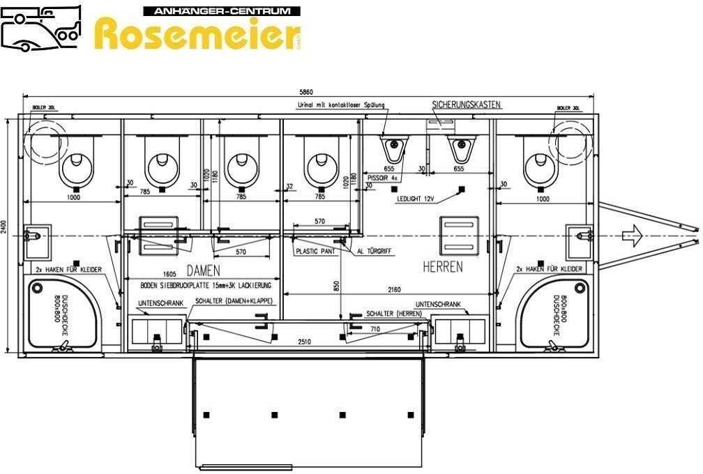 جديد البيت الحاوية, مقطورة ROSEMEIER VE Dusch+WC Kombi 2 Toilettenanhänger: صور 16