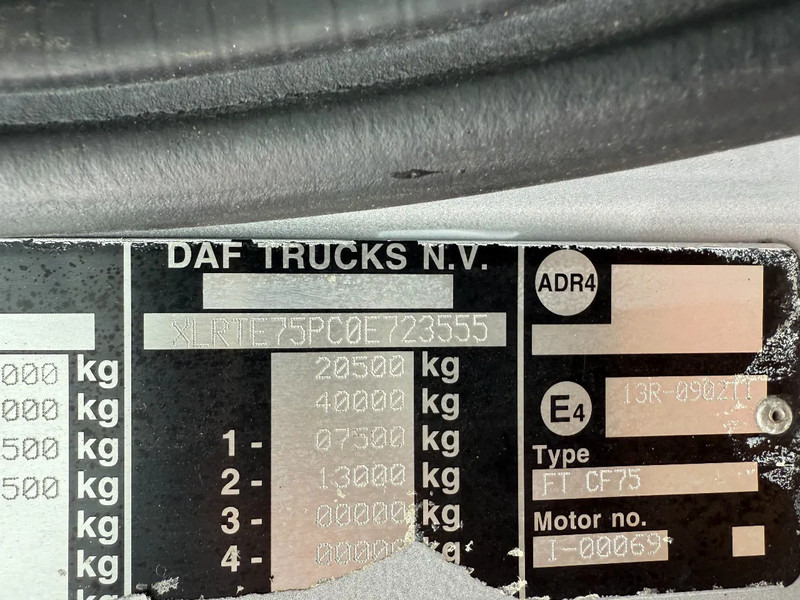 شاحنة جرار DAF CF 75 CF75-250 EURO5 - DAG CABINE MET RUIT- IDEAAL ALS RANGEERTREKKER-LAGE KM STAND!!!!!!: صور 12