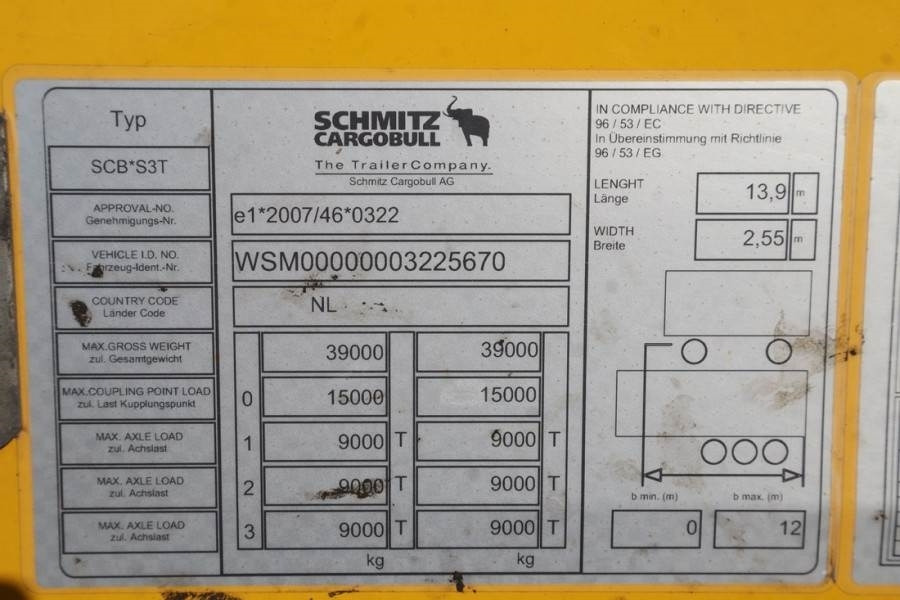 مقطورة ستارة Schmitz Cargobull SCB3ST CoC Documents, TuV Loading Certif: صور 6