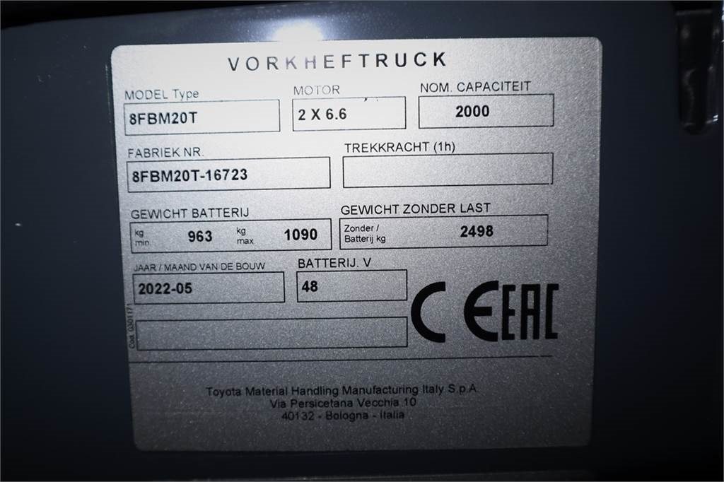 رافعة شوكية ديزل Toyota 8FBM20T Valid inspection, *Guarantee! Electric, 47: صور 12 رافعة شوكية ديزل Toyota 8FBM20T Valid inspection, *Guarantee! Electric, 47: صور 12