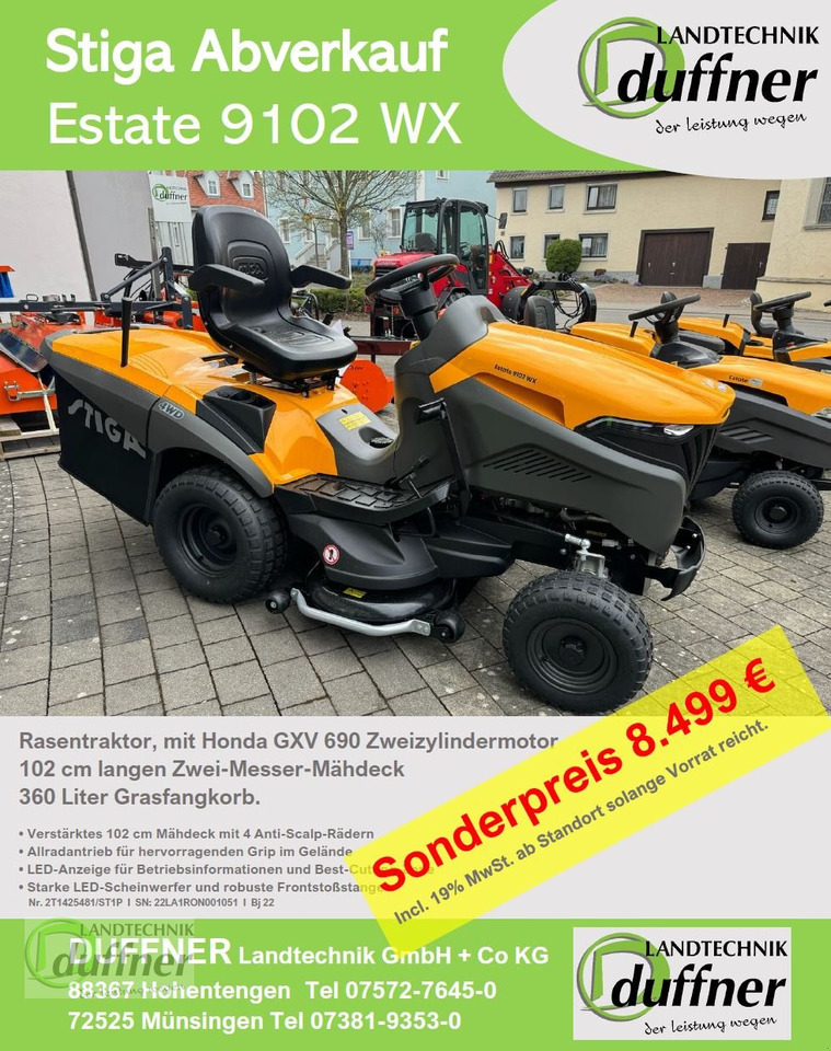 Stiga Estate 9102 WX Allrad - جزازة المروج: صور 1 Stiga Estate 9102 WX Allrad - جزازة المروج: صور 1