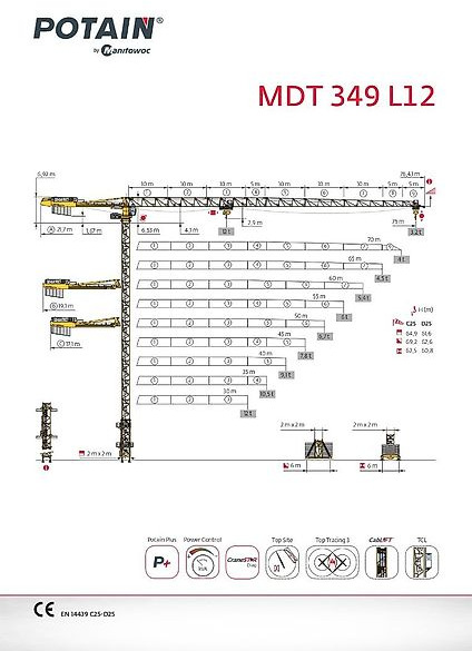 Potain MDT 349 L 12 - رافعة برجية: صور 1 Potain MDT 349 L 12 - رافعة برجية: صور 1