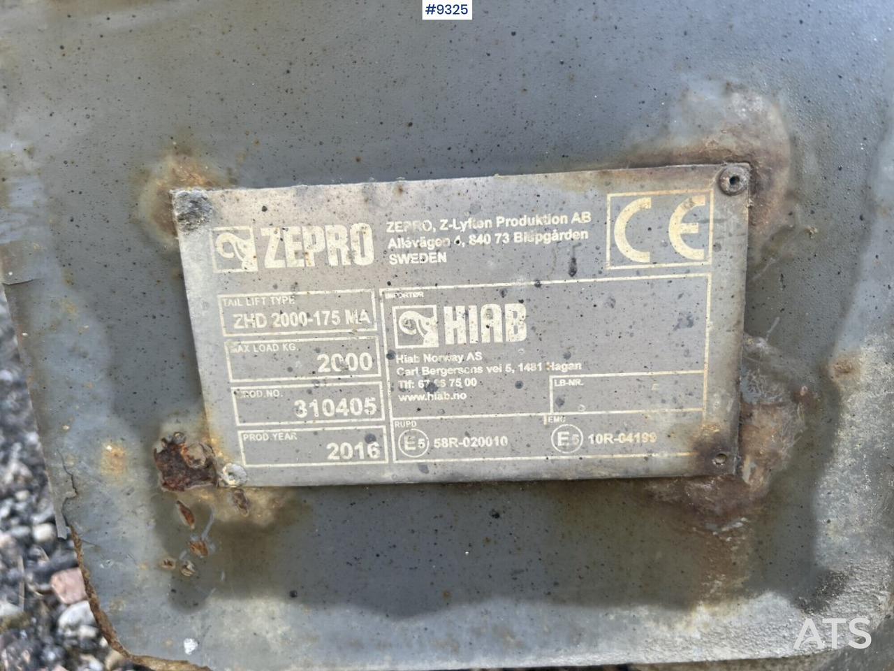 Bakgavellyft Zepro ZHD 2000-175 MA - باب خلفي للشحن: صور 5 Bakgavellyft Zepro ZHD 2000-175 MA - باب خلفي للشحن: صور 5
