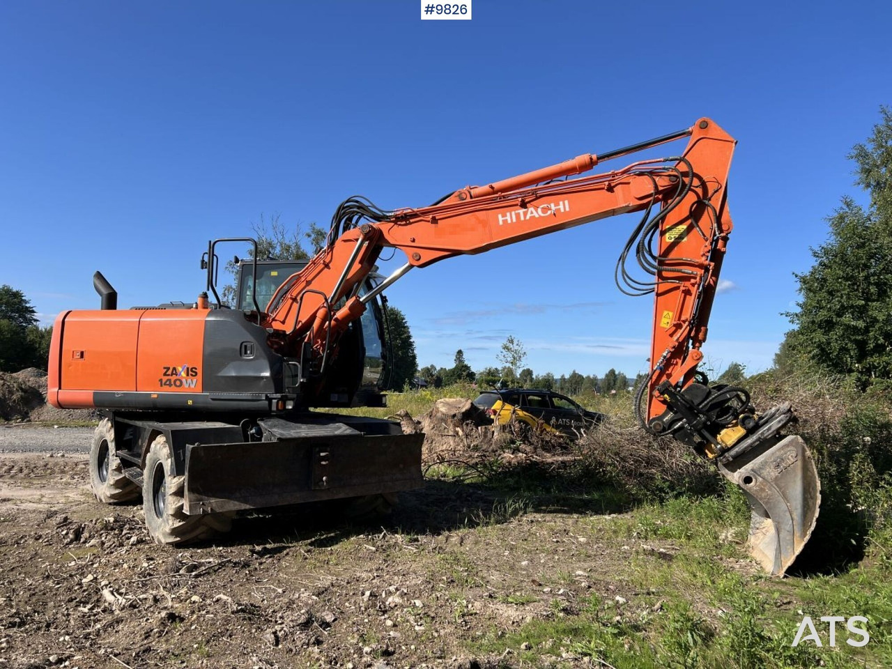 Hitachi ZX140 W-5B with rotor and planer bucket - حفارة على عجلات: صور 1 Hitachi ZX140 W-5B with rotor and planer bucket - حفارة على عجلات: صور 1