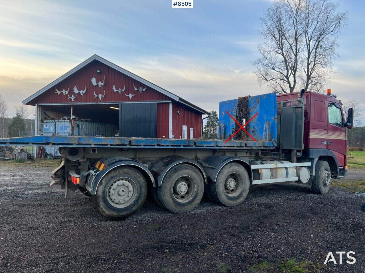 شاحنة ذات الخطاف Hook Truck Volvo FH 12 6x4 Tridem with gravel flatbed(VIDEO): صور 12