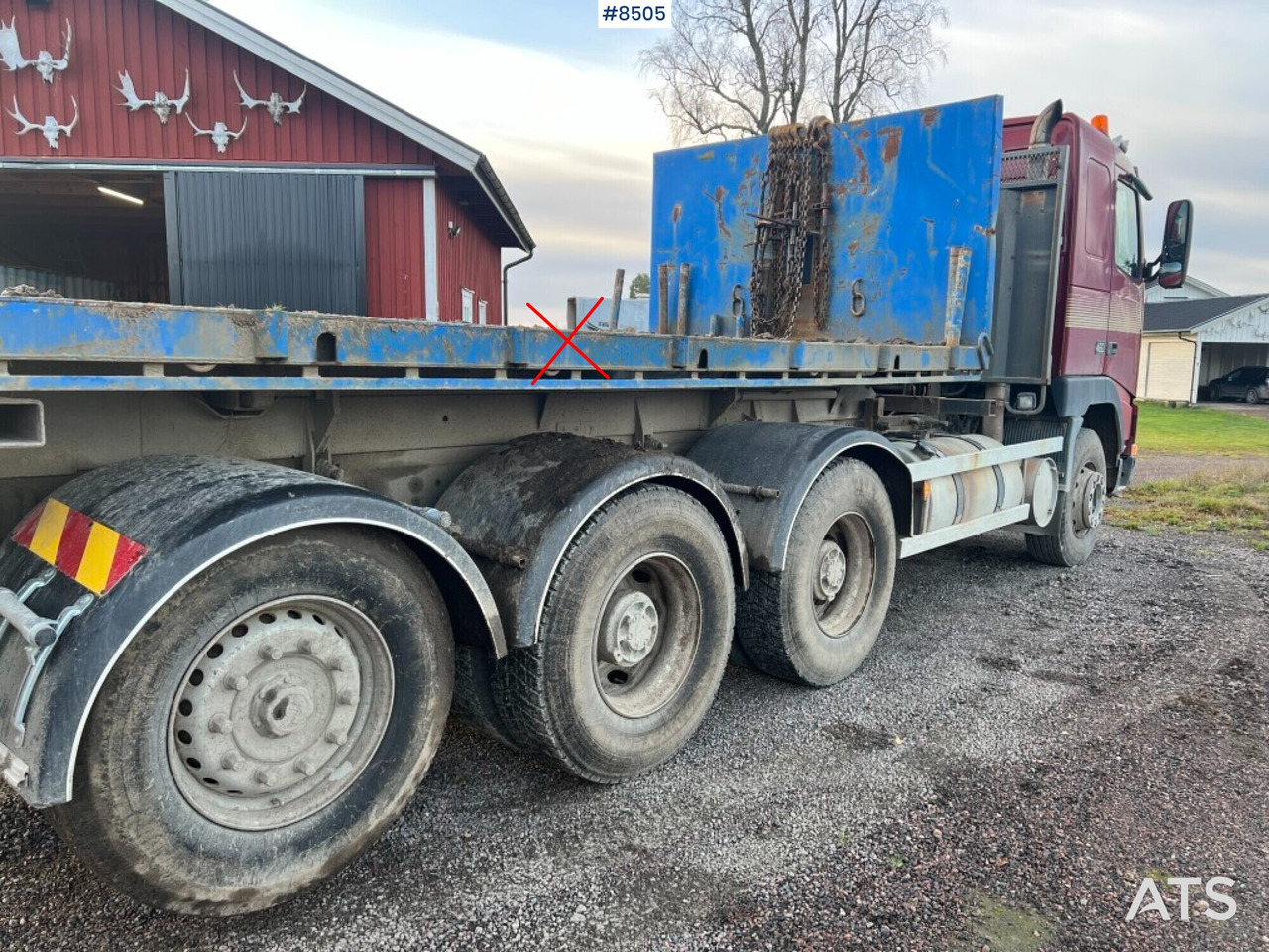 شاحنة ذات الخطاف Hook Truck Volvo FH 12 6x4 Tridem with gravel flatbed(VIDEO): صور 10