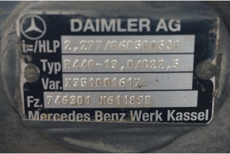 Mercedes-Benz R440-13A/C22.5 41/18 I=2.278 - المحور الخلفي - شاحنة: صور 4 Mercedes-Benz R440-13A/C22.5 41/18 I=2.278 - المحور الخلفي - شاحنة: صور 4