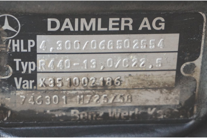 Mercedes-Benz R440-13A/C22.5 43/10 I=4.300 - المحور الخلفي - شاحنة: صور 4 Mercedes-Benz R440-13A/C22.5 43/10 I=4.300 - المحور الخلفي - شاحنة: صور 4