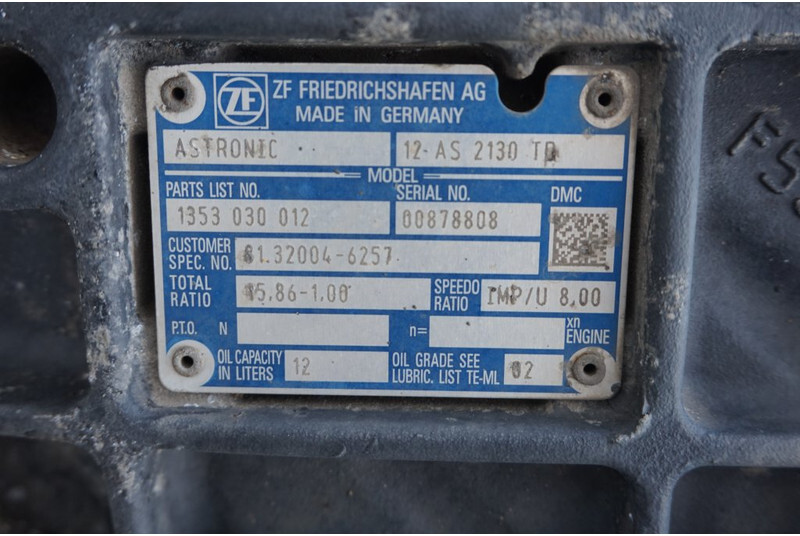 ZF 12AS2130DD TGX - علبة التروس - شاحنة: صور 5 ZF 12AS2130DD TGX - علبة التروس - شاحنة: صور 5
