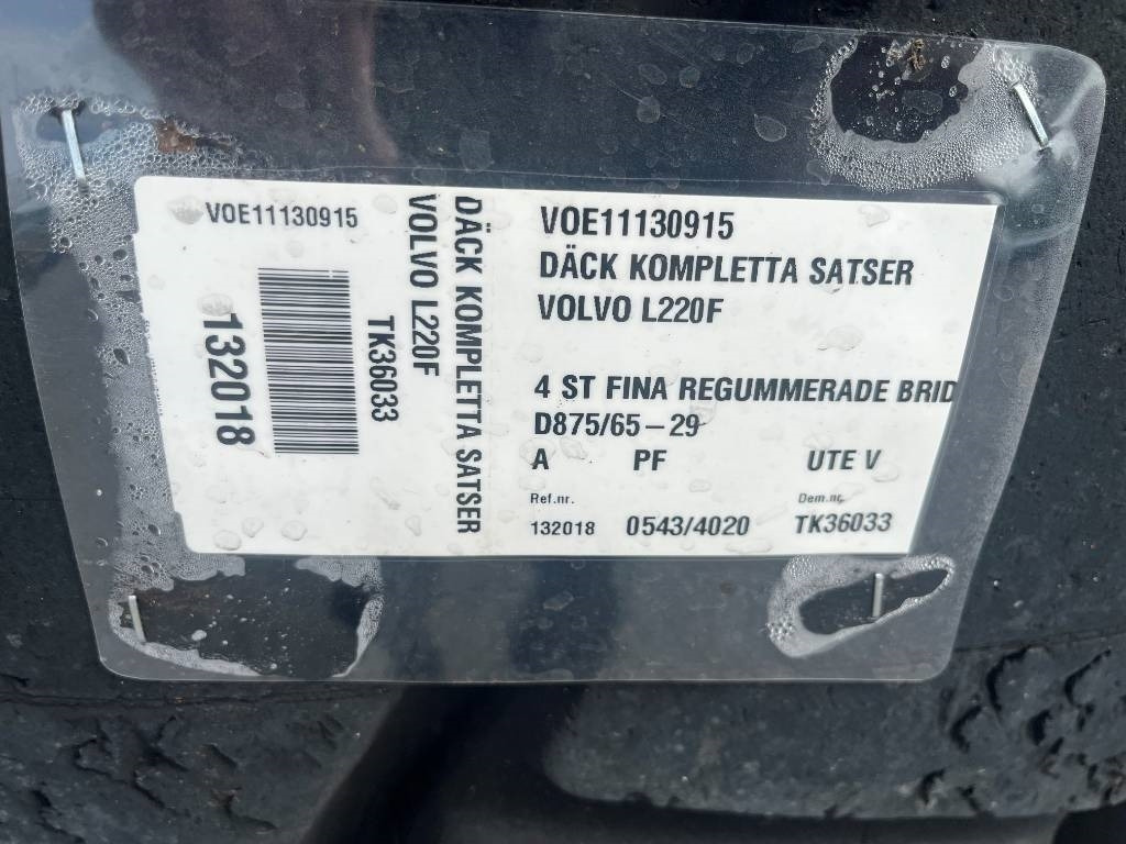 Bridgestone Regummerade 875/65R29 på Volvo L220 fälg - عجلات: صور 3 Bridgestone Regummerade 875/65R29 på Volvo L220 fälg - عجلات: صور 3
