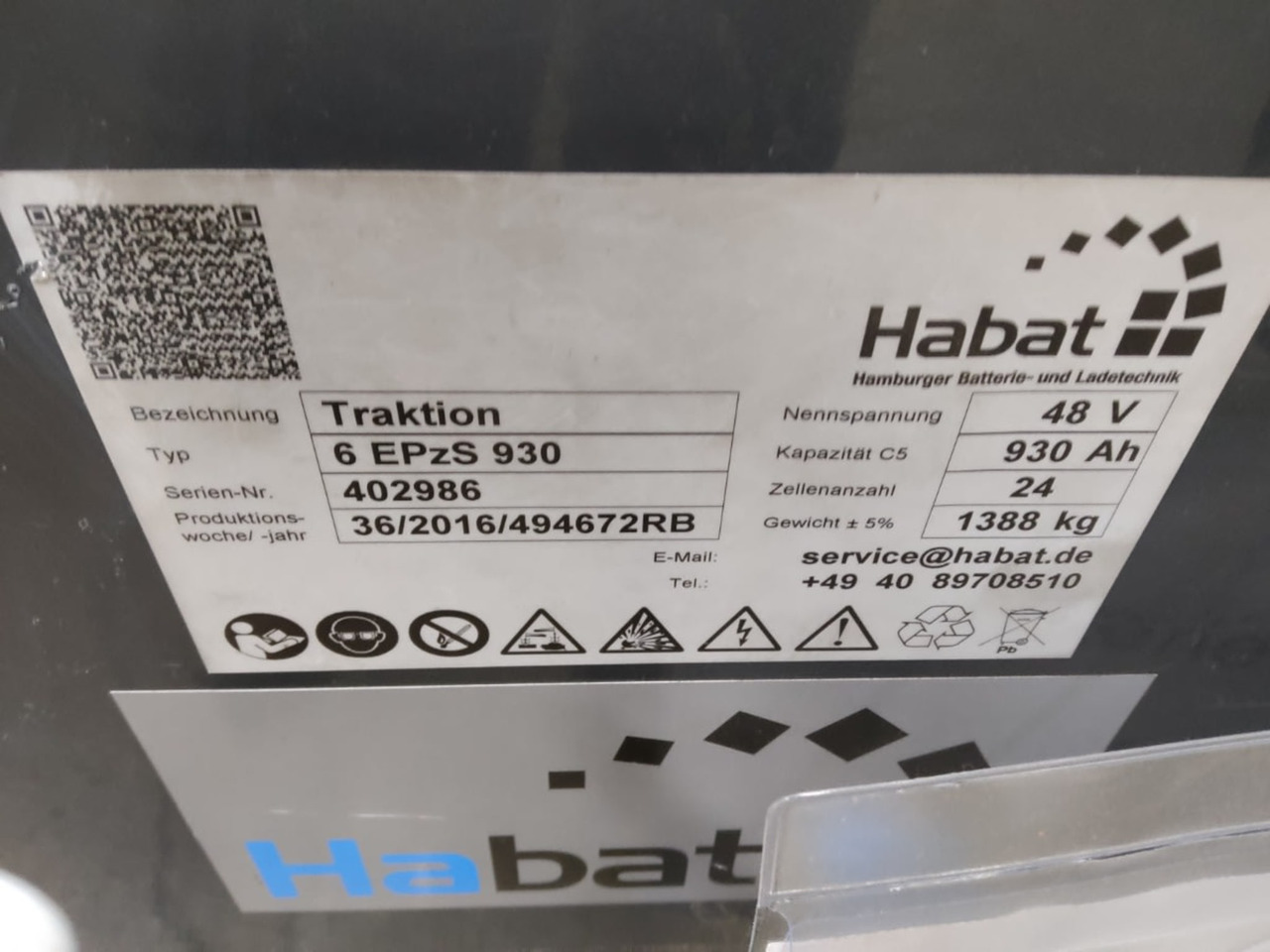 Habat 48V 930Ah - البطارية - معدات المناولة: صور 2 Habat 48V 930Ah - البطارية - معدات المناولة: صور 2