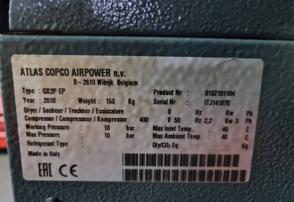ضاغط الهواء Kompresor śrubowy  ATLAS COPCO GX2 2,2 kw: صور 6