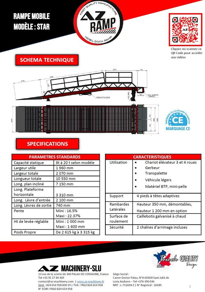 Loading Ramp with with electric tilting bridge - AZ RAMP - STAR- 10T-ZR-E. 10 ton capacity - منحدر تحميل: صور 2 Loading Ramp with with electric tilting bridge - AZ RAMP - STAR- 10T-ZR-E. 10 ton capacity - منحدر تحميل: صور 2