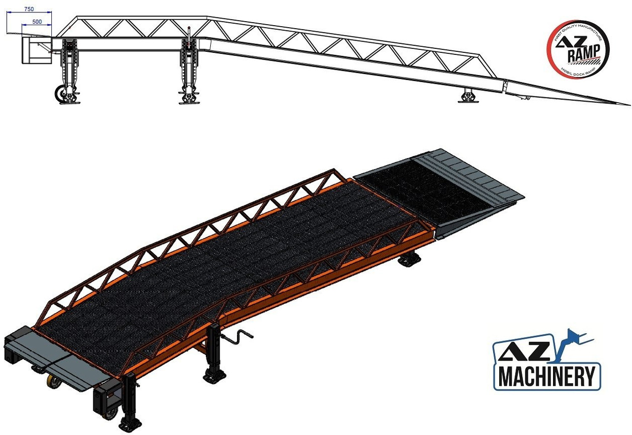 جديد منحدر تحميل Loading Ramp with with electric tilting bridge -  AZ RAMP - STAR- 15T-ZR-E. 15 ton capacity: صور 11