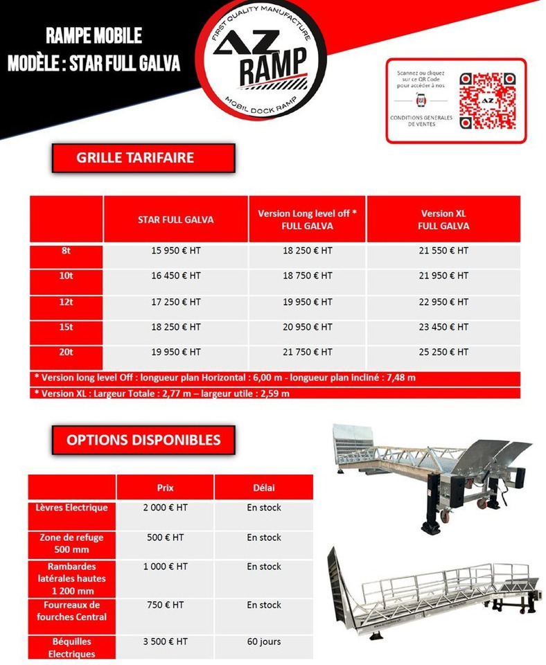 جديد منحدر تحميل Loading Ramp with with hydraulic tilting bridge -  AZ RAMP - STAR- 12T FULL GALVA: صور 13
