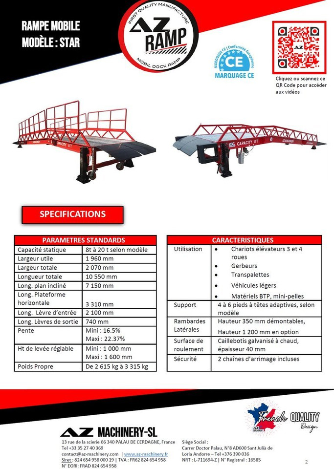 **RENTAL** Loading Ramp with with hydraulic tilting bridge - AZ RAMP - STAR- 8T. 8 ton capacity - منحدر تحميل: صور 4 **RENTAL** Loading Ramp with with hydraulic tilting bridge - AZ RAMP - STAR- 8T. 8 ton capacity - منحدر تحميل: صور 4
