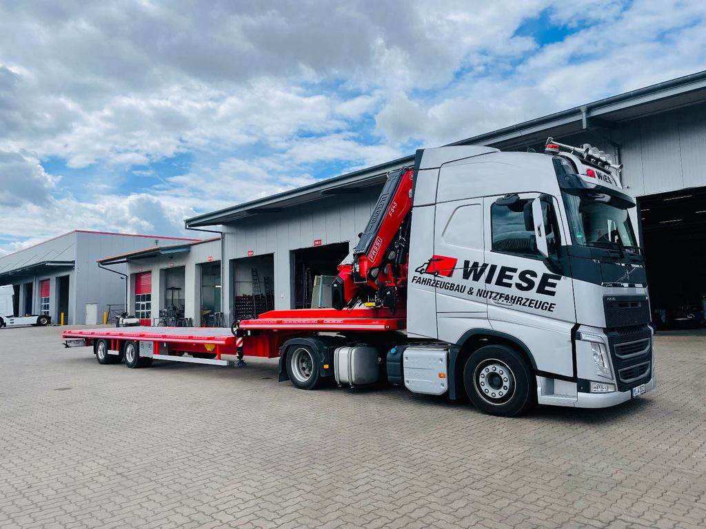 Wiese Stufensattel Tieflader mit Kran Fassi F545 - عربة مسطحة منخفضة نصف مقطورة: صور 2 Wiese Stufensattel Tieflader mit Kran Fassi F545 - عربة مسطحة منخفضة نصف مقطورة: صور 2