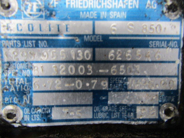 MAN LE 220 6 SPEED ZF GEARBOX 65 850 - علبة التروس - شاحنة: صور 3 MAN LE 220 6 SPEED ZF GEARBOX 65 850 - علبة التروس - شاحنة: صور 3
