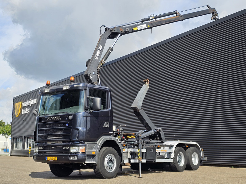 Scania R114.340 6x2 / HIAB CRANE + 25T HOOKLIFT - شاحنة ذات الخطاف, شاحنة كرين: صور 1 Scania R114.340 6x2 / HIAB CRANE + 25T HOOKLIFT - شاحنة ذات الخطاف, شاحنة كرين: صور 1